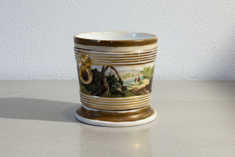 19th century porcelain cachepot tucker factory hand painted landscape
