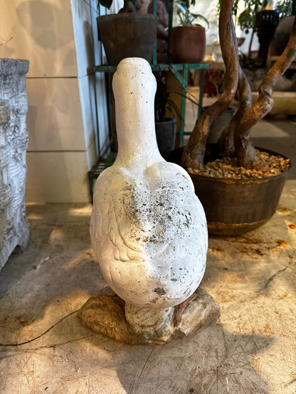Vintage Handcrafted Concrete Duck Garden Sculpture – Rustic Outdoor Decor