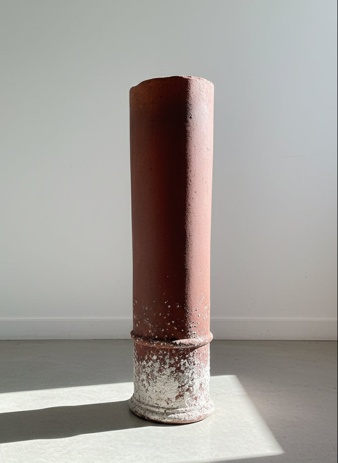 Antique English Red Terracotta Chimney Pot with Aged Patina and Weathered Character