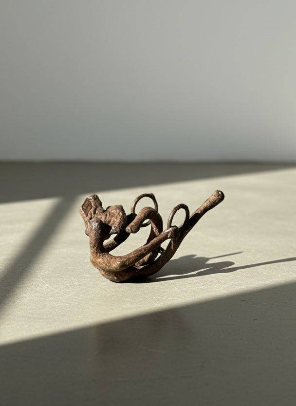 Antique Hand-Forged Iron Grapple / Primitive Timber Hook with Natural Aged Patina