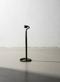 Antique Hand-Forged Wrought Iron Candle Holder with Spiral Base – Early Primitive Blacksmith-Made Ironwork