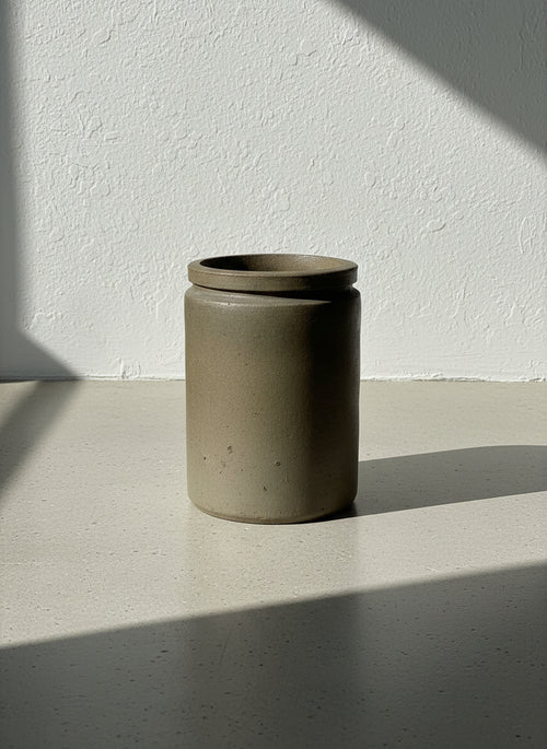 antique primitive stoneware crock vintage storage jar