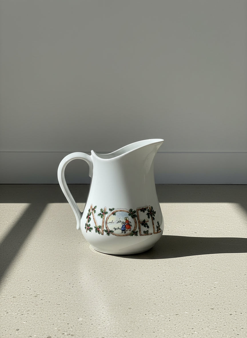 BIA Cordon Bleu “NOEL” Hand-Decorated Christmas Porcelain Pitcher