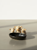 vintage ceramic piglet trio trinket dish cute animal decor