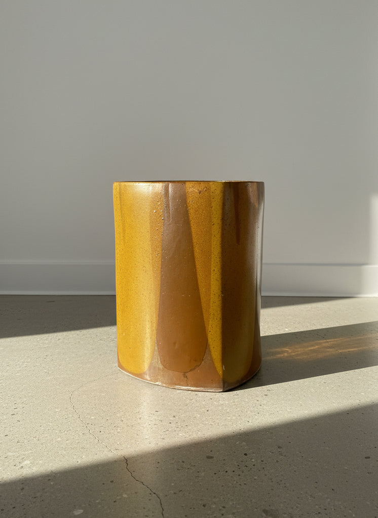David Cressey Architectural Pottery California Modern Stoneware Planter, 1960s in earthy tones, hommes + gardens estudio.