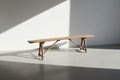Early 19th Century French Vineyard Trestle Bench in Solid Hardwood