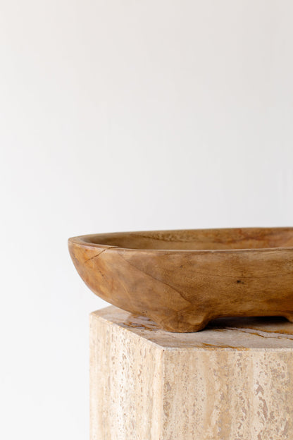 Footed Wood Dough Bowl