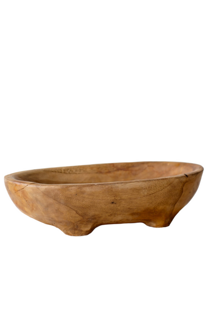 Footed Wood Dough Bowl