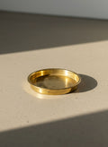 vintage korean brass coaster dish with hand etched motif