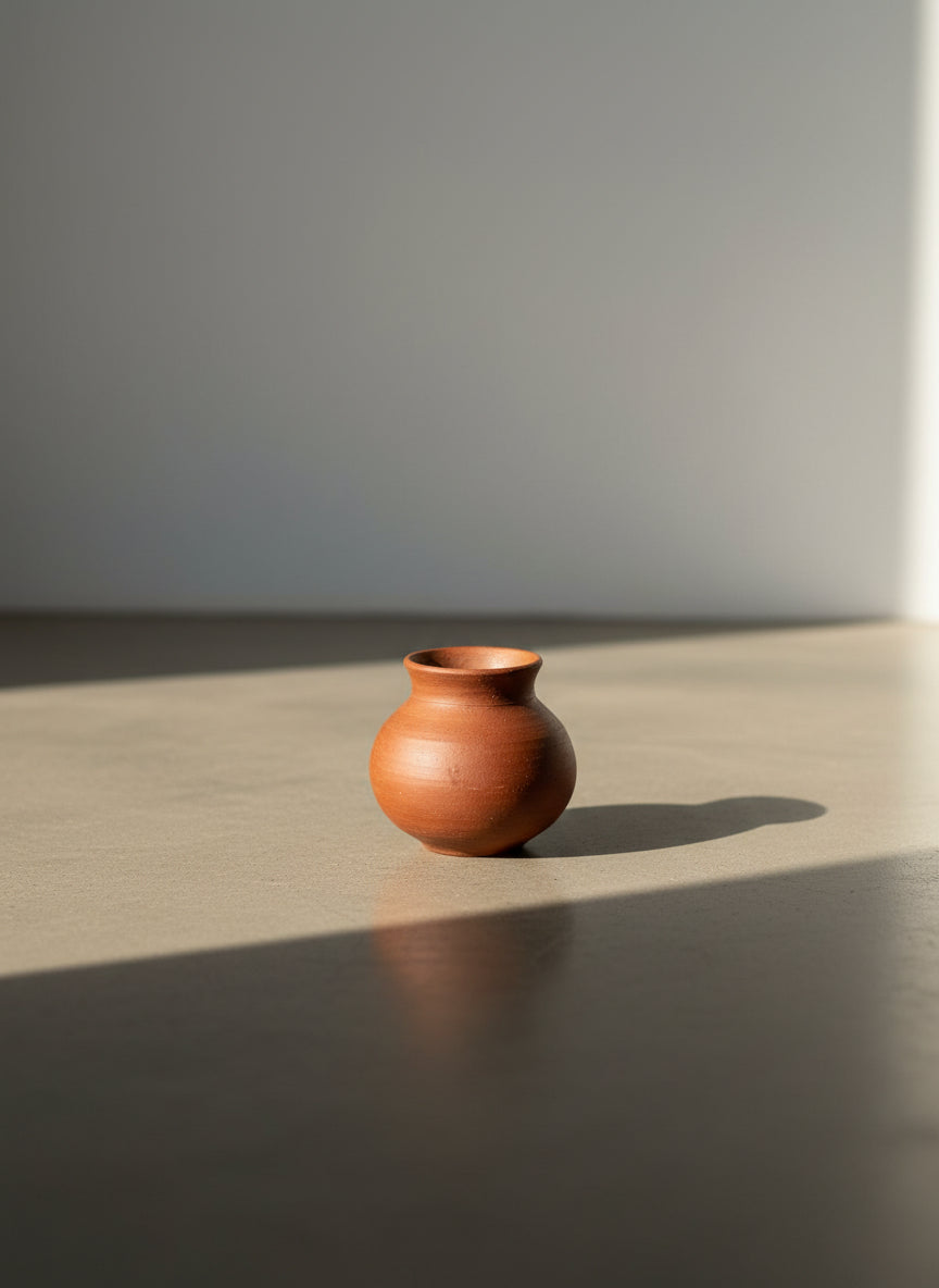 Handcrafted Miniature Terracotta Pot Vessel – Rustic Wheel-Thrown Clay Accent