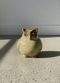 Handmade Studio Pottery Owl Figurine in Speckled Cream Glaze
