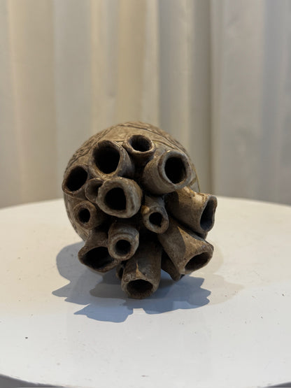 Handcrafted Ceramic Bud Vase Sunrise with Human Heart-Inspired Design