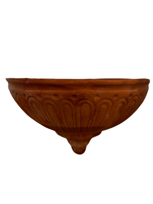 Vintage Italian Terracotta Wall Pocket Planter – Handcrafted Fluted Design