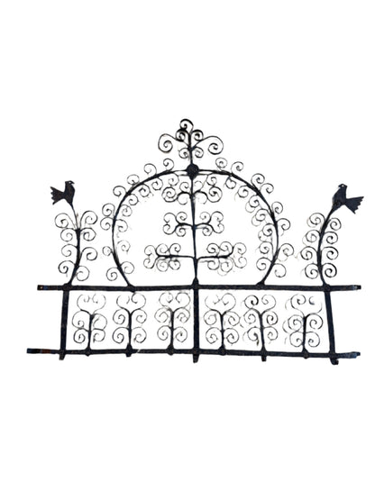 Antique 17th-Century Spanish Style Wrought Iron Wall Rack with Bird Motif