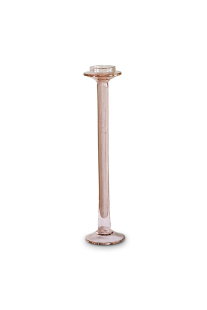 Vintage Pink Glass Candle Holder