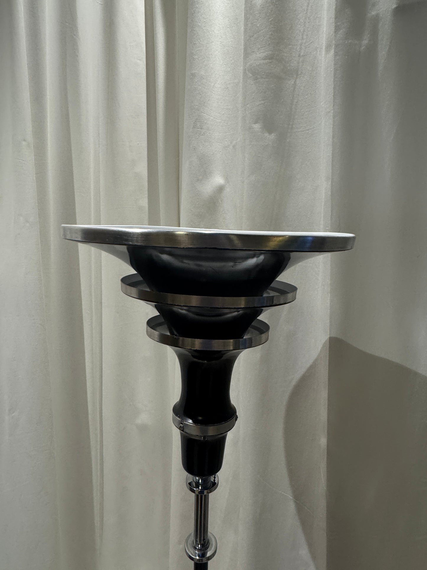 Rare RMC Model 795 Art Deco Machine Age Floor Lamp in Black Enamel and Polished Aluminum