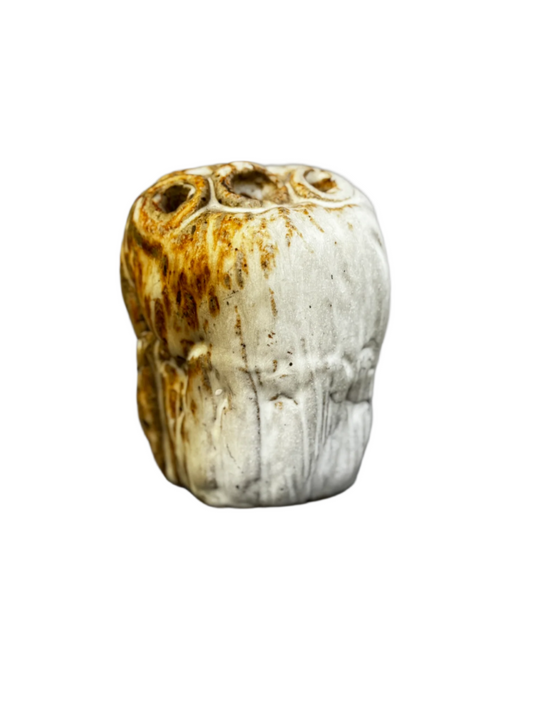 Organic Modern Ceramic Bud Vase – Sculptural Handbuilt Studio Pottery with 3-Hole Top and Earthy Textured Glaze