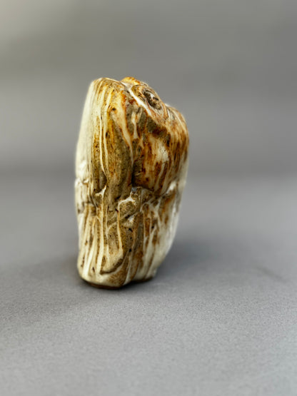 Organic Modern Ceramic Bud Vase – Sculptural Handbuilt Studio Pottery with 3-Hole Top and Earthy Textured Glaze