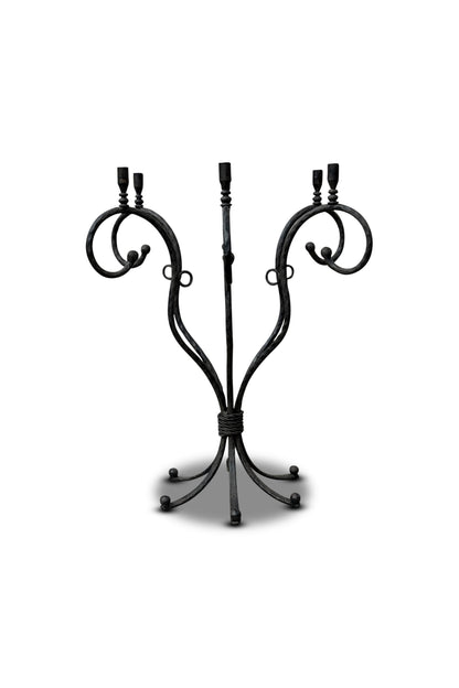 Vintage Scrolled Cast Iron Candelabrum