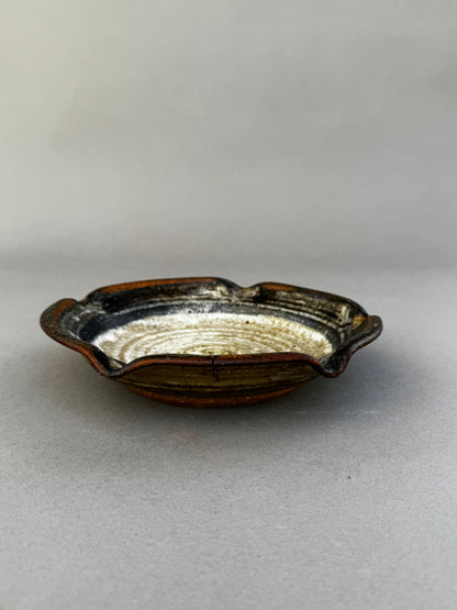 Signed Studio Pottery Ceramic Ashtray with Glazed Earth Tones – Handcrafted Artisan Work