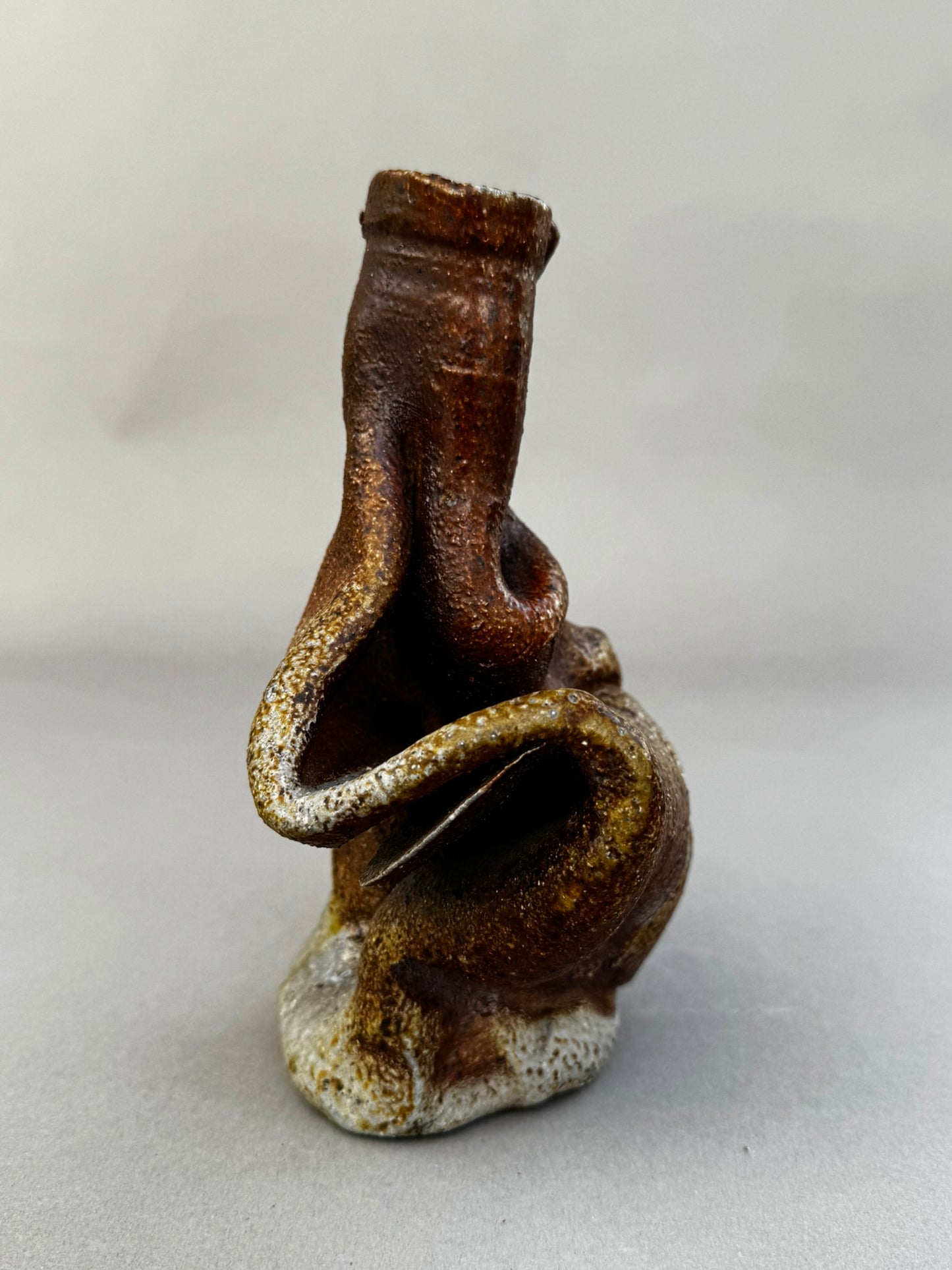 Freeform Organic Studio Pottery Vase – Abstract Modernist Sculptural Stoneware Art