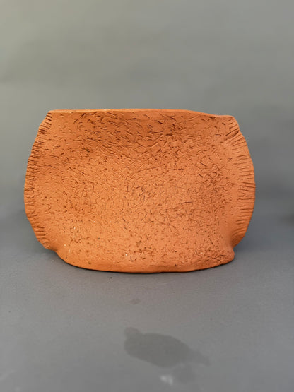 2007 Kay Cooper Handbuilt Sculptural Terracotta Vessel – Organic Textured Studio Pottery