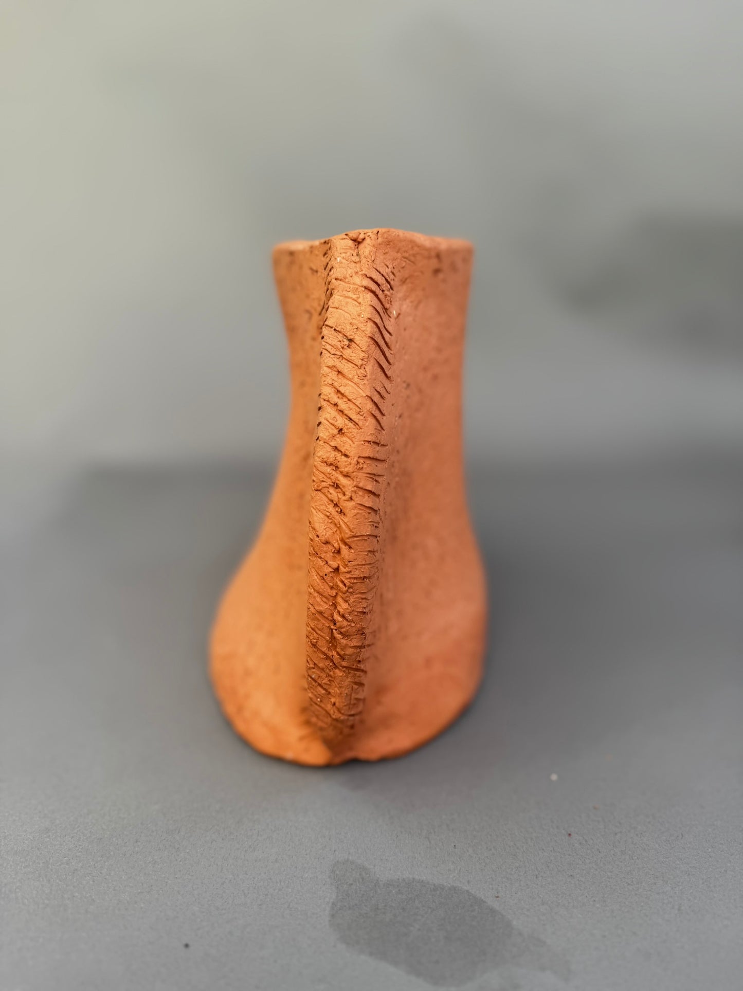 2007 Kay Cooper Handbuilt Sculptural Terracotta Vessel – Organic Textured Studio Pottery