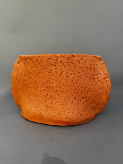 2007 Kay Cooper Handbuilt Sculptural Terracotta Vessel – Organic Textured Studio Pottery
