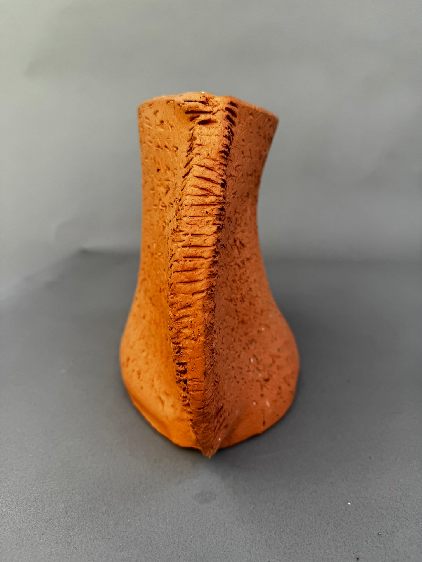 2007 Kay Cooper Handbuilt Sculptural Terracotta Vessel – Organic Textured Studio Pottery