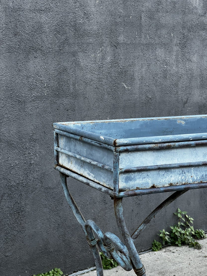 Vintage Arras Style Tall Weathered Metal Plant Stand