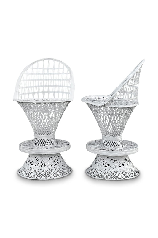 Pair of Russell Woodard Spun Fiberglass Bar Stools