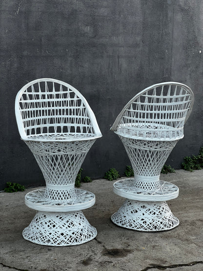 Pair of Russell Woodard Spun Fiberglass Bar Stools