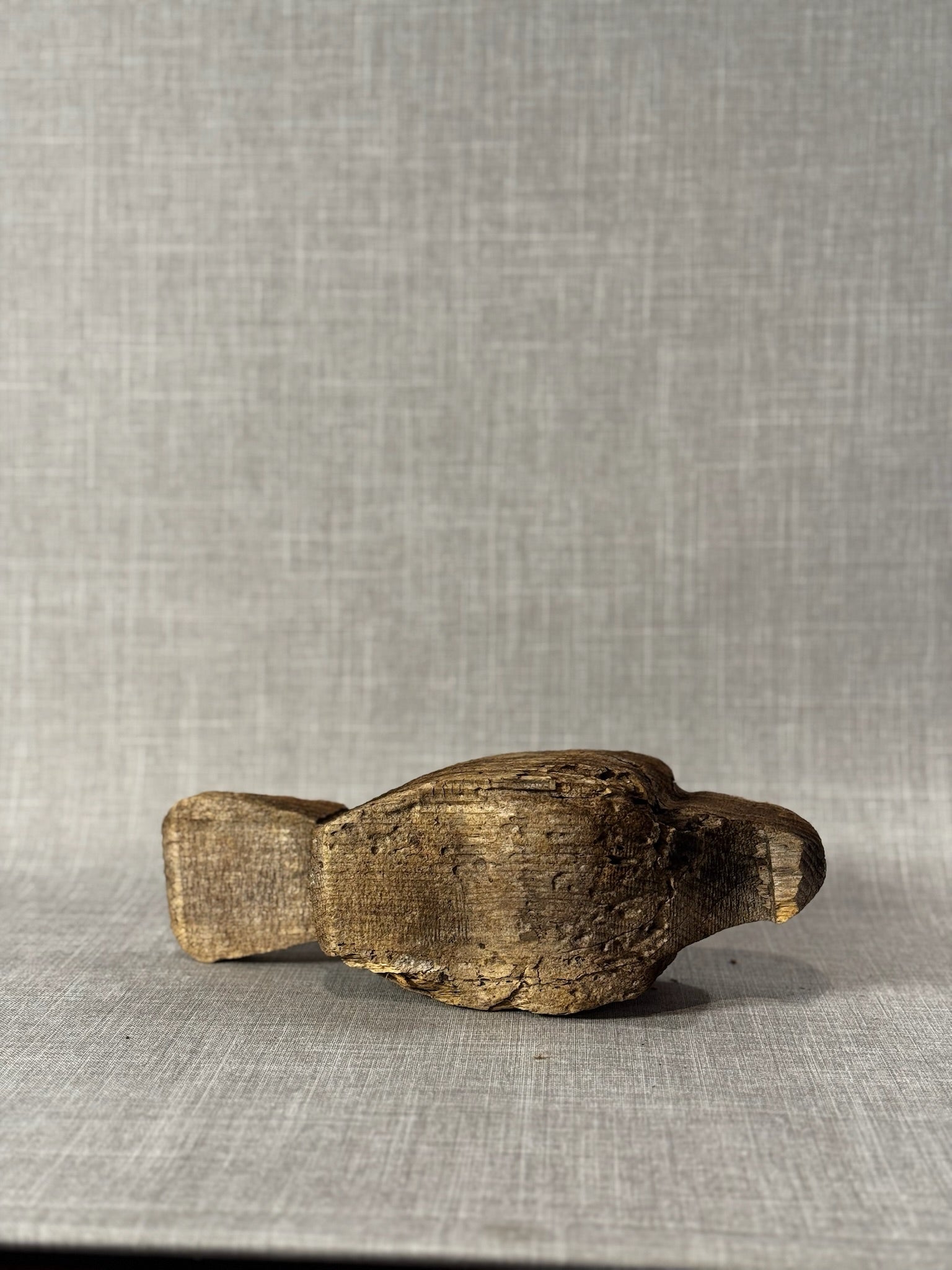 Antique Primitive Hand-Carved Wooden Bird Decoy Sculpture