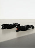 Vintage Mid-Century Black Panther Ceramic Figurine Pair c. 1950's