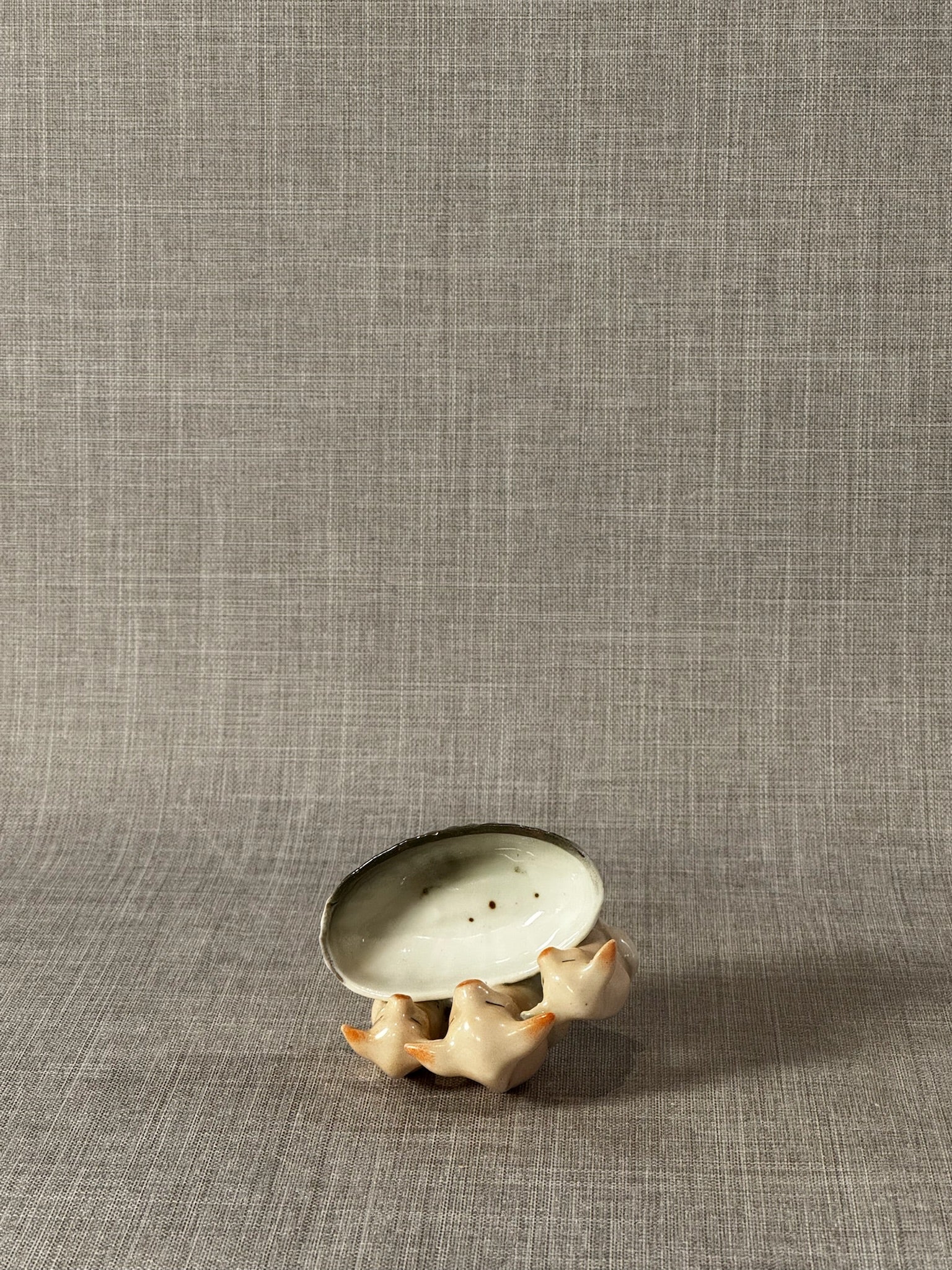 Charming Vintage Ceramic Piglet Trio Trinket Dish – Handcrafted Animal Figurine Bowl made in Germany