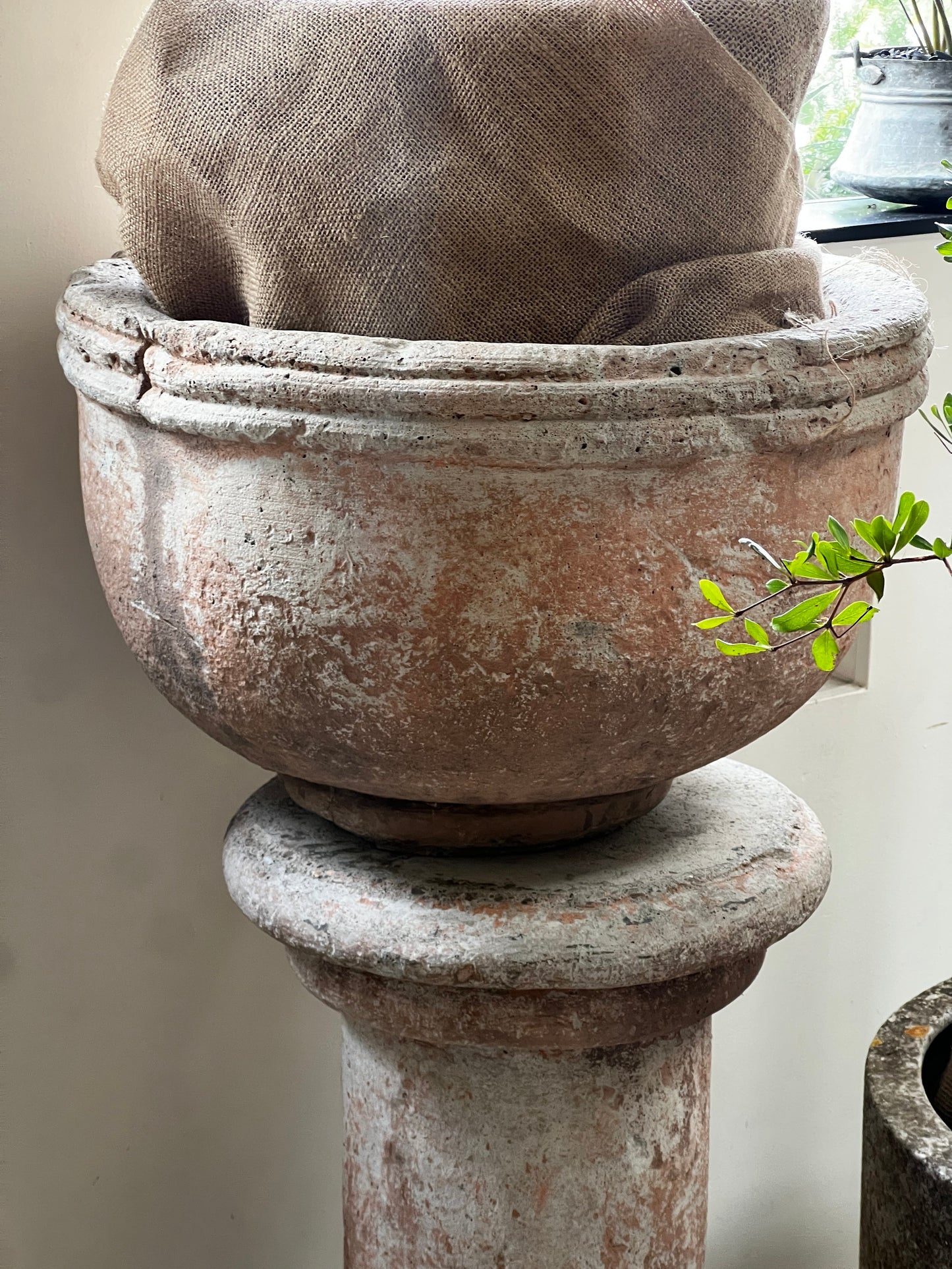 Vintage Sevilla Stone Planter w/ Pedestal