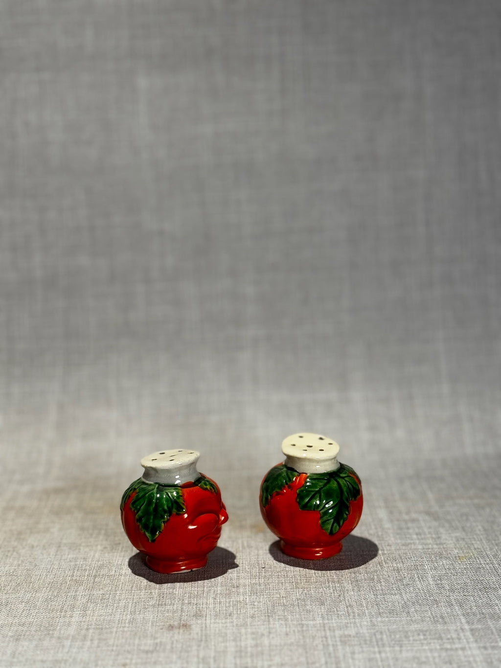 hand painted ceramic tomato shakers