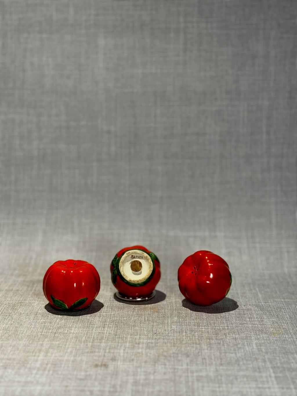 ceramic tomato shaker trio