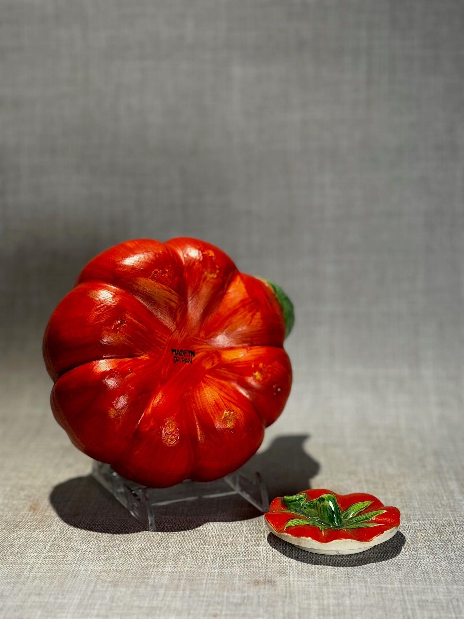 Vintage Tomato  Tea Set, Teapot, and 5 tea glasses