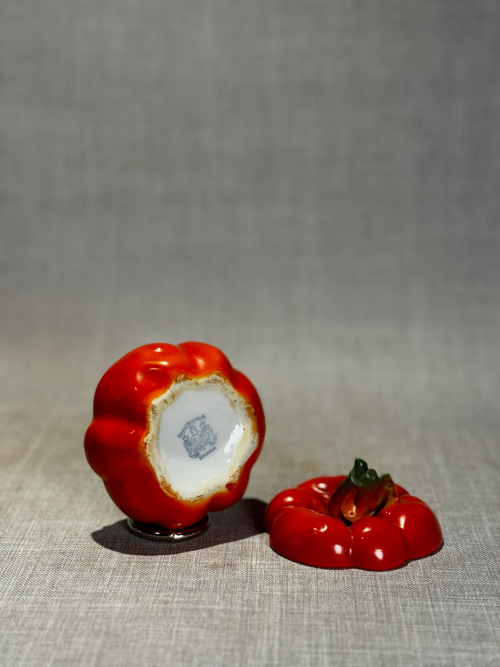 hand painted porcelain sugar bowl fruit shaped collectible