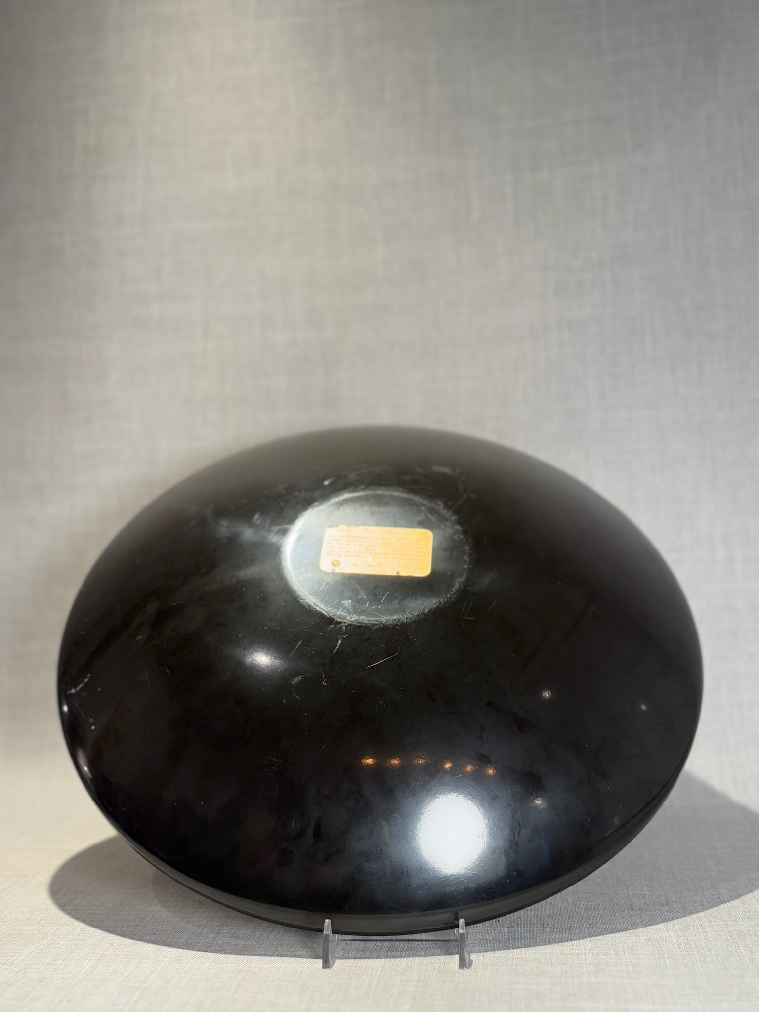 Vintage Couroc of Monterey Black Resin Serving Platter with Herb Motif & Inlaid Culinary Design