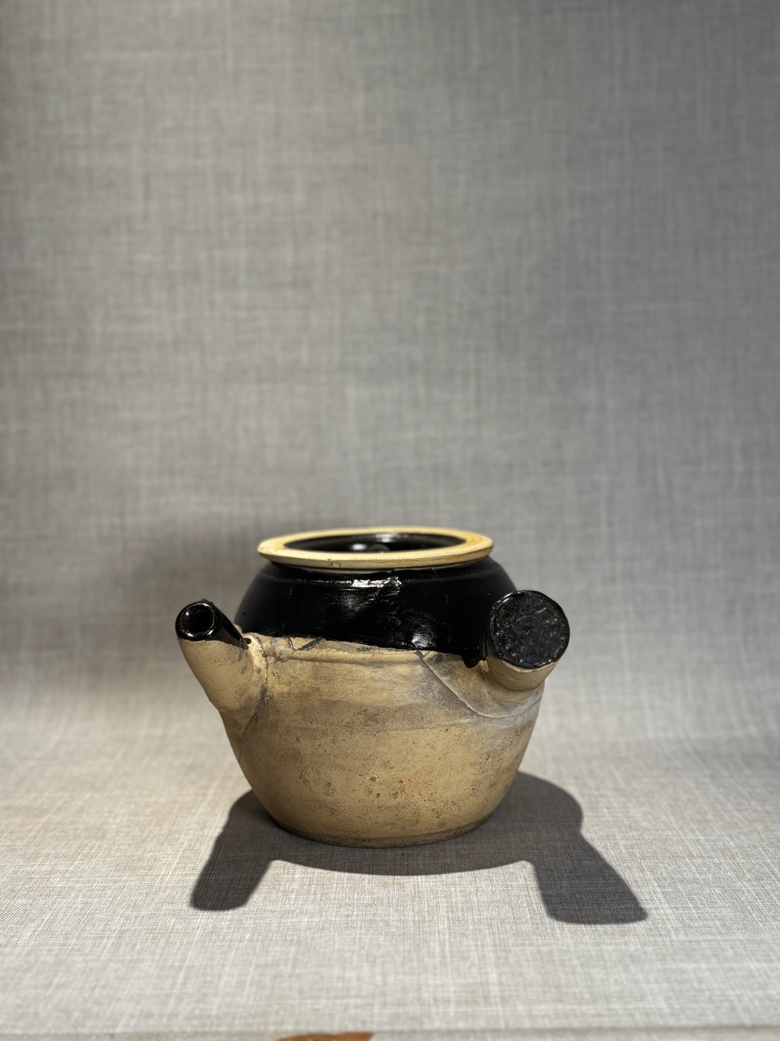 Vintage Japanese Kyusu Side-Handle Clay Tea Pot with Lid