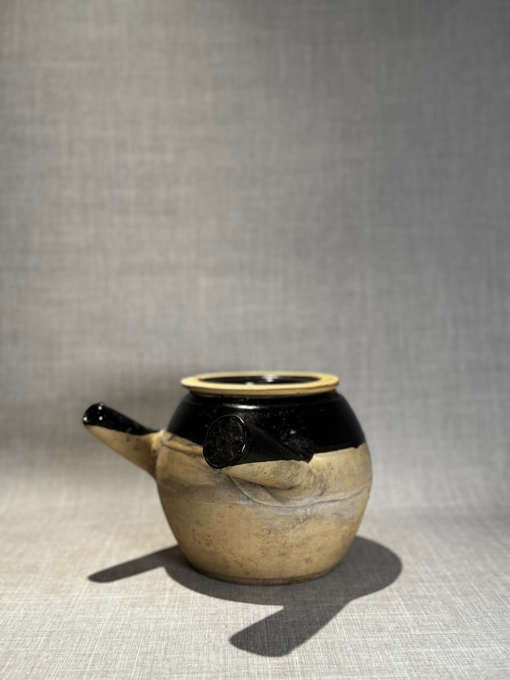 Vintage Japanese Kyusu Side-Handle Clay Tea Pot with Lid