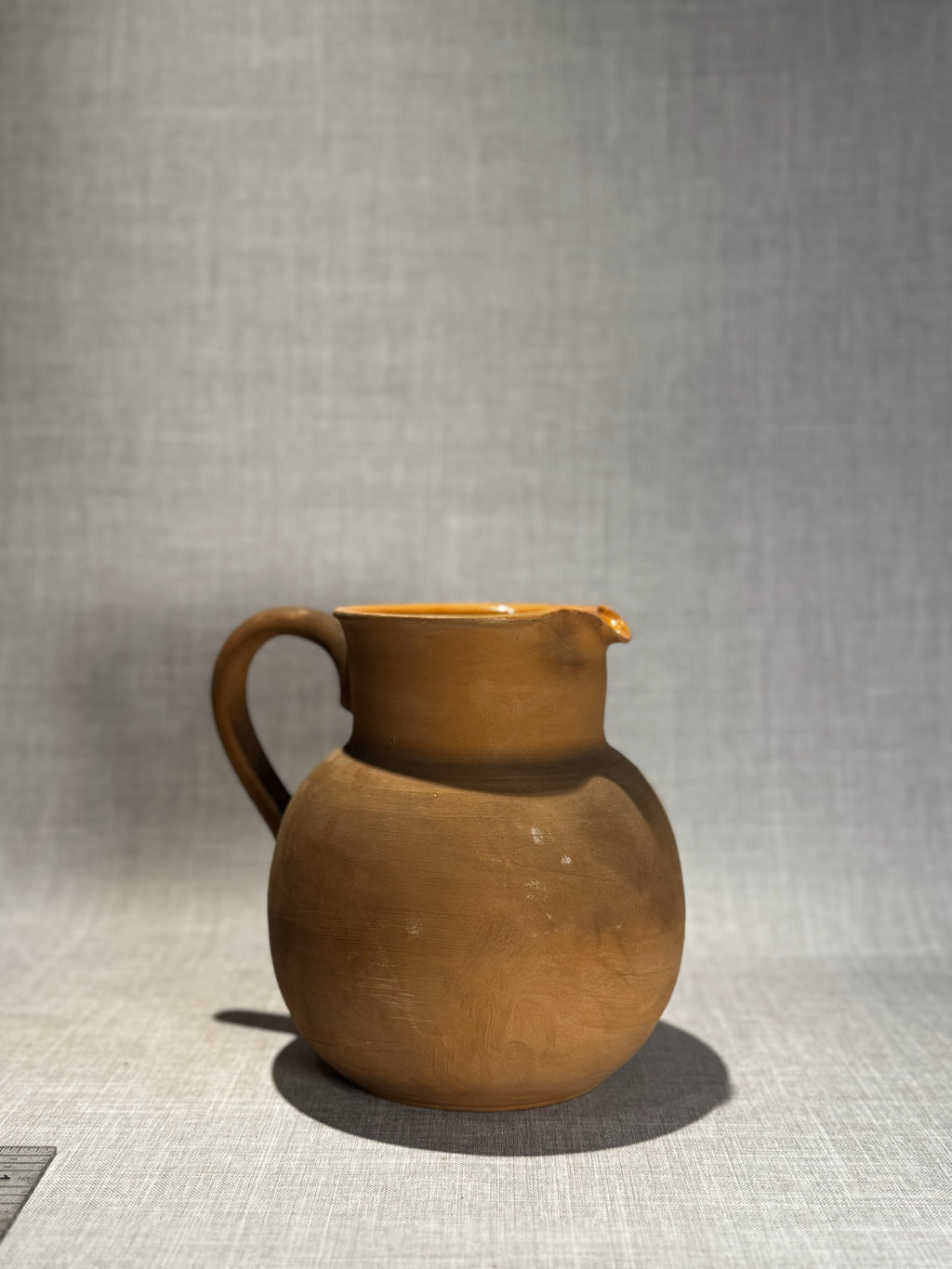 Handcrafted Italian Terra Cotta Sun Face Pitcher – Vintage Folk Art Clay Jug with Embossed Medallion