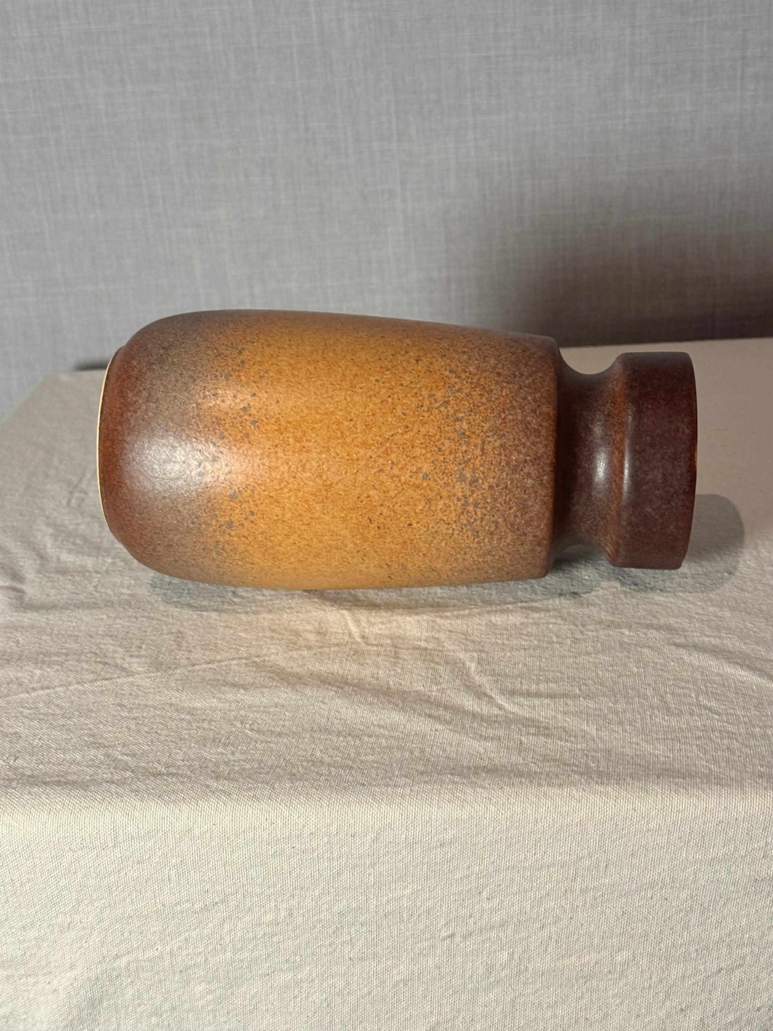 Vintage West German Studio Pottery Vase – Brown & Ochre Fat Lava Glaze, by Scheurich