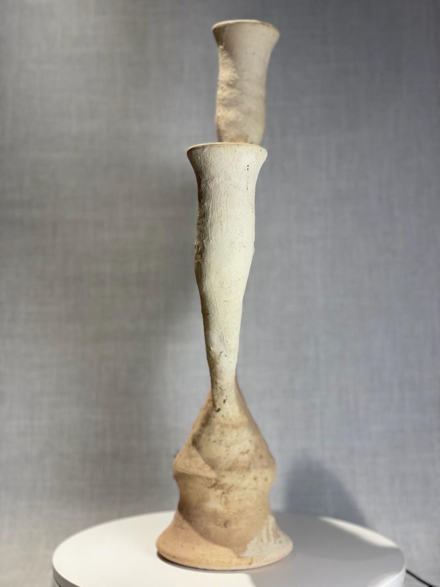 Rare Antique Multi-Spouted Terracotta Ritual Vessel with Pedestal Base