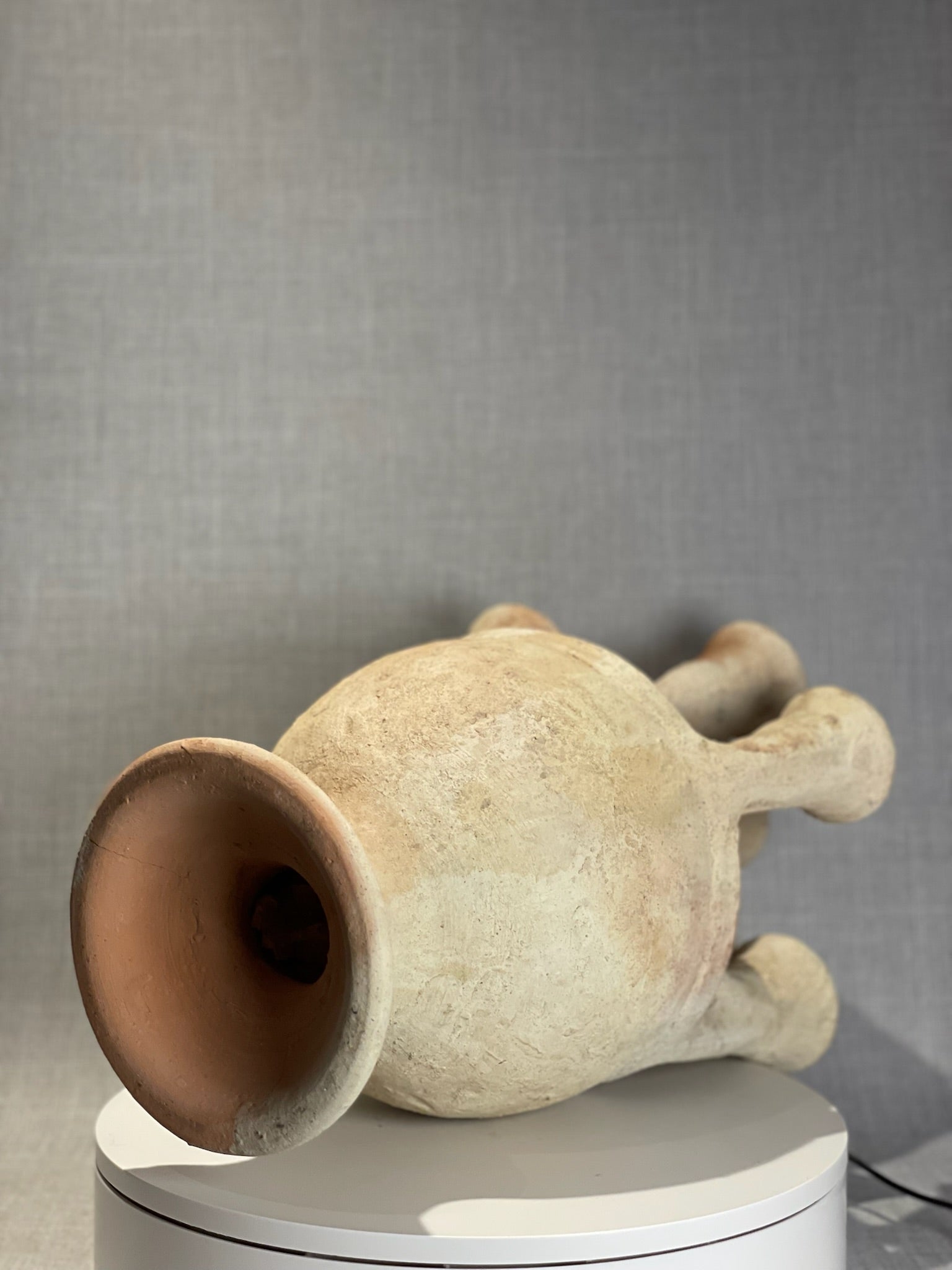 Large Moroccan Multi-Spouted Terracotta Vase with Natural Firing Patina