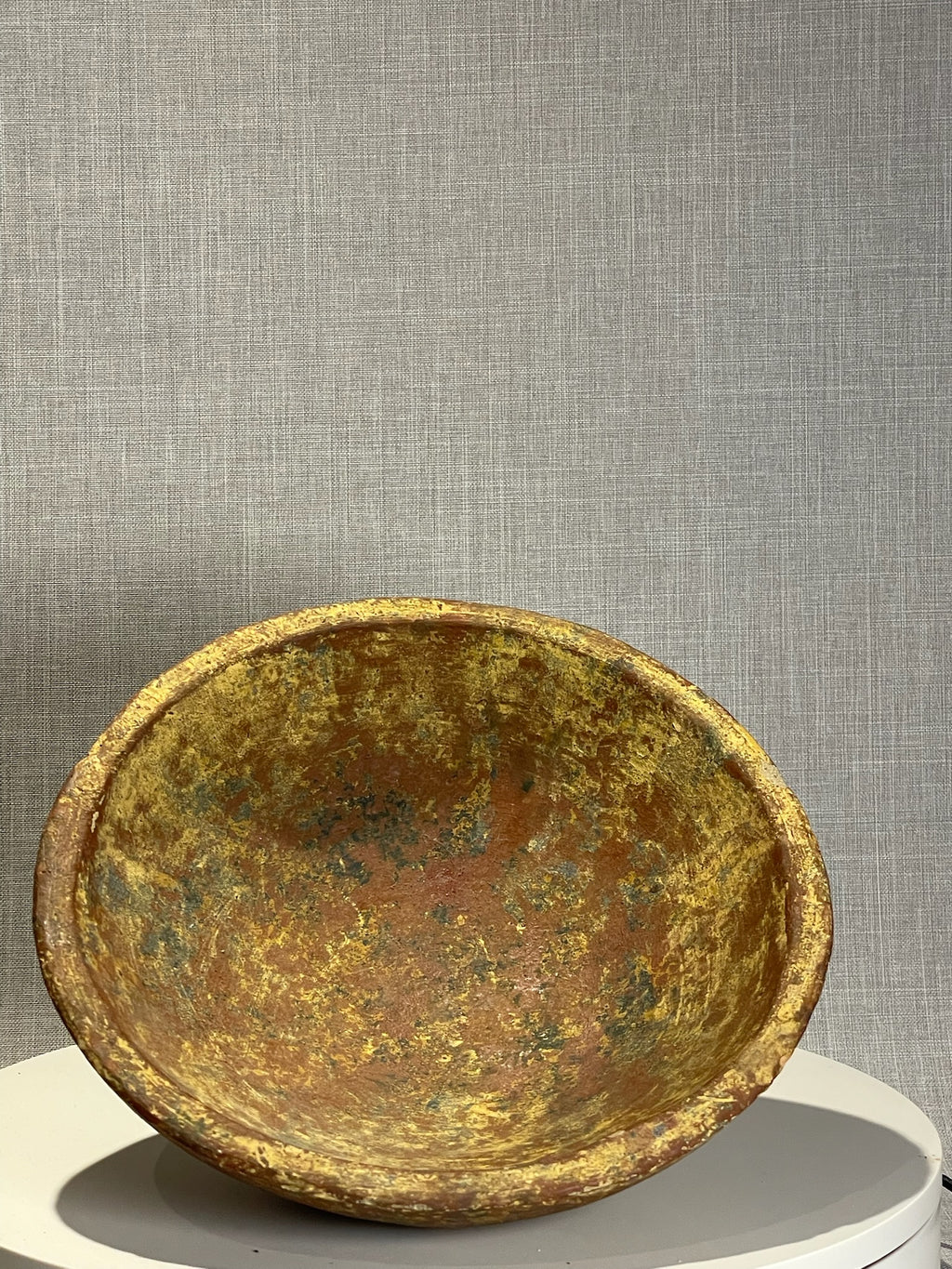 vintage wooden dough bowl aged patina rustic home decor