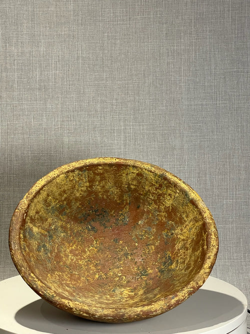 vintage wooden dough bowl aged patina rustic home decor