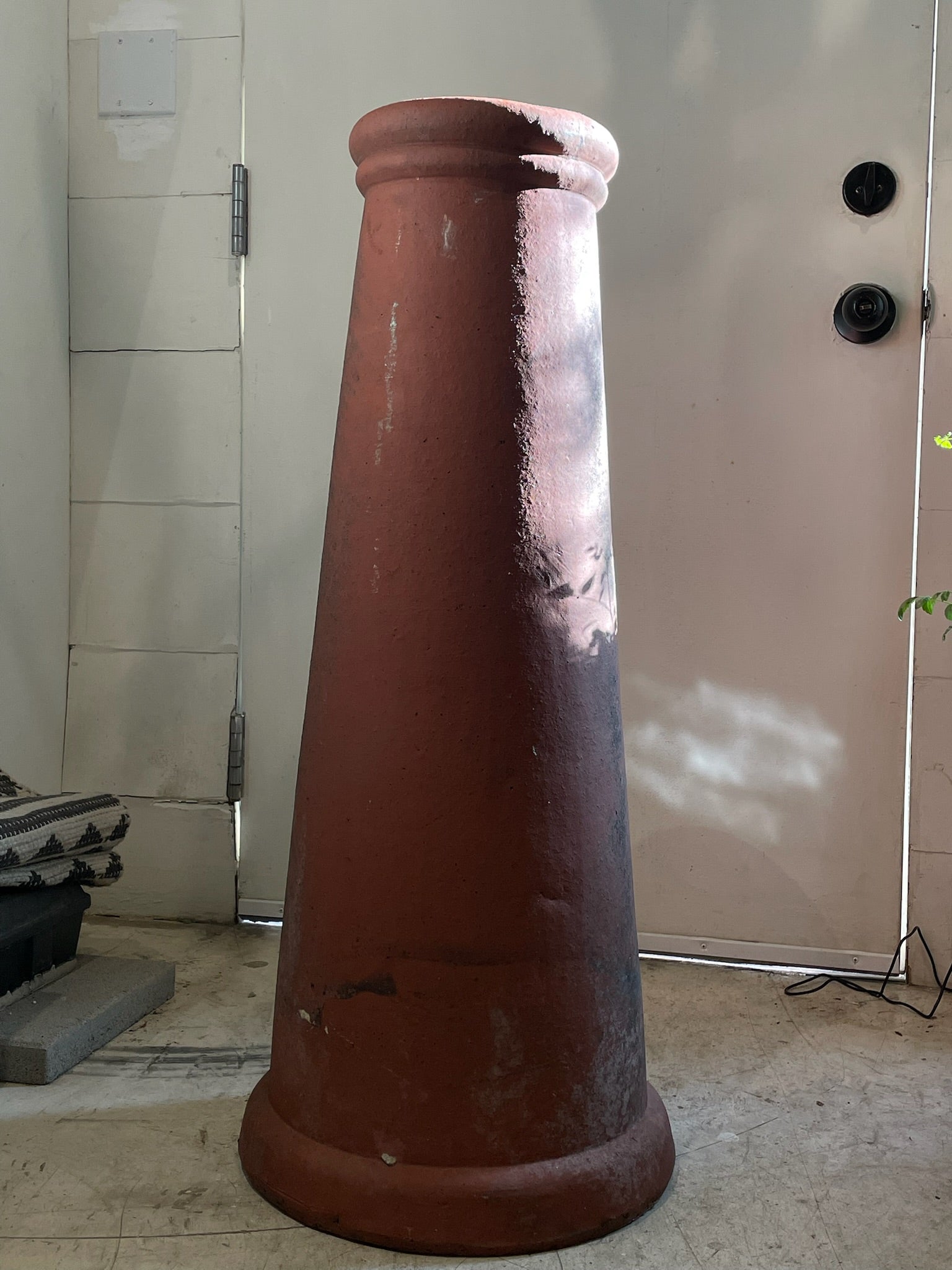 Antique English Red Terracotta Chimney Pot with Aged Patina and Weathered Character